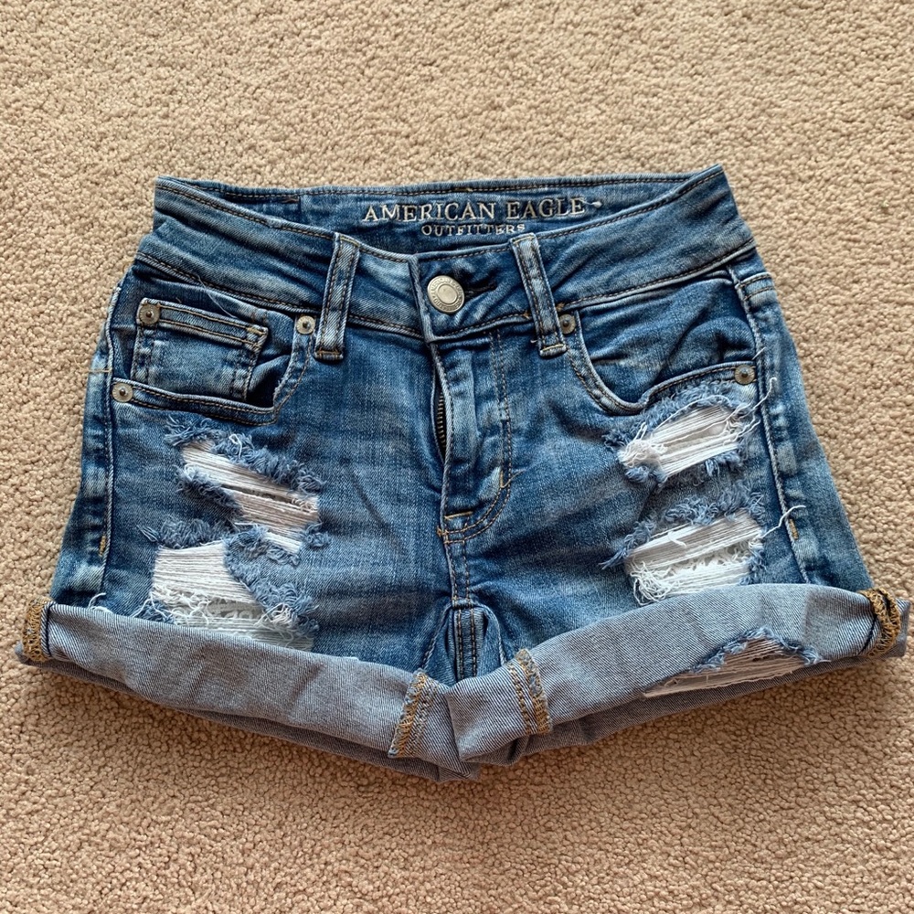 Light washed American Eagle jean shorts (ripped)